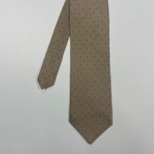 Bruno Rossi Tan Polka Dot Silk Necktie Mens OS